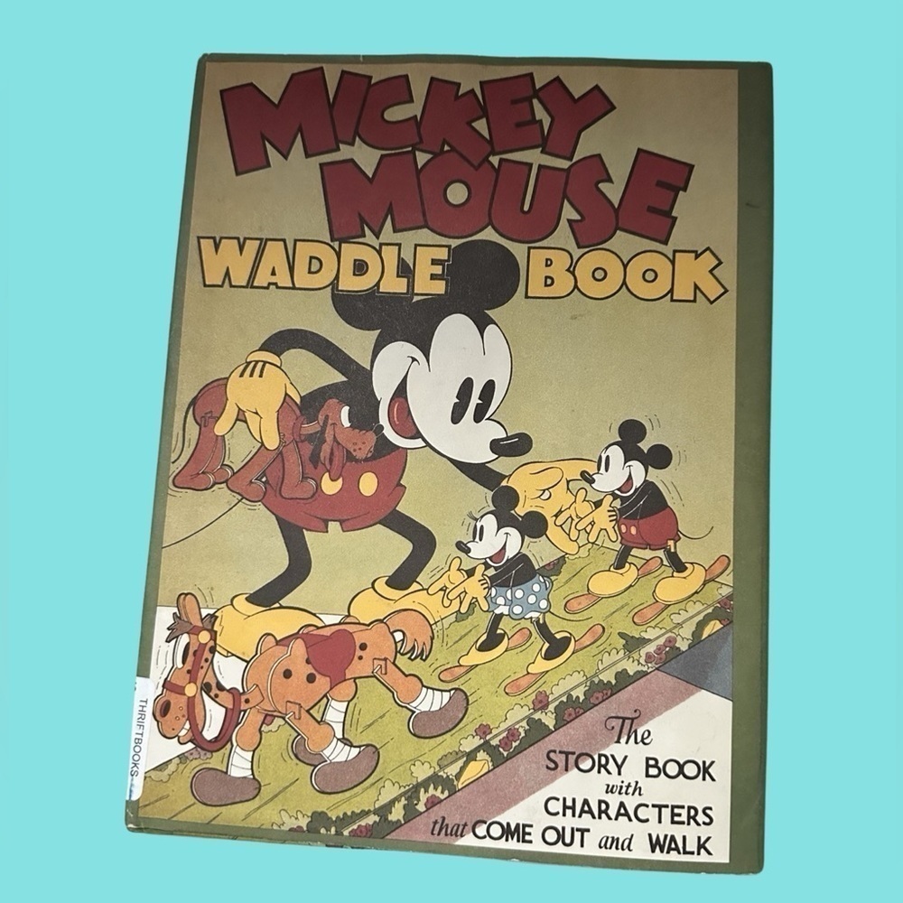 MICKEY Mouse Waddle Story Book w/Characters that Come Out & Walk  Hardback Book.